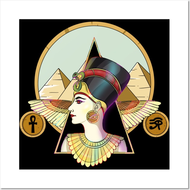 Ancient Egypt Goddess Nefertiti Wall Art by Trendy Black Sheep